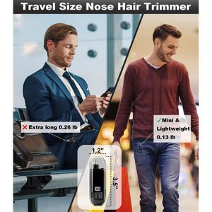 Recortador de Vello Nasal y de Orejas Portátil con Pantalla Digital, Recargable, Indoloro, con Fuente de Alimentación USB, Afeitadora Facial y de Cejas - Product Image 3