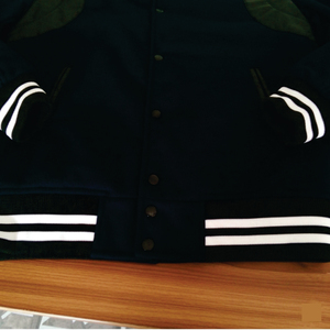 Classic Black and <b>White</b> Varsity <b>Jacket</b> Premium Letter <b>man</b> Style with Striped Ribbing custom design - Product Image 5