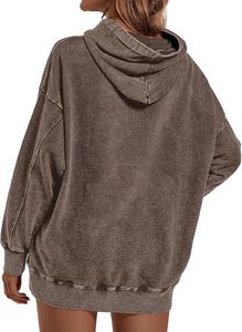 OEM Sudadera con capucha de gran tamaño para las mujeres al por mayor de manga larga sudadera de lana logotipo personalizado directo de fábrica - Product Image 4