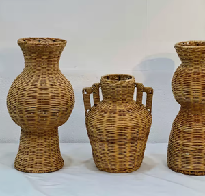 Jarrón Decorativo de Ratán Natural Hecho a Mano, Artesanía LTL de Vietnam, Ecológico, Estilo Art Deco, para Decoración del Hogar y Hoteles - Product Image 2