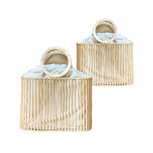 Multi-Purpose BAMBOO <b>HANDBAG</b> Natural Woven Bamboo Basket <b>for</b> <b>Storage</b>, Decoration, and Gifts Trendy Eco-Friendly Design <b>for</b> Women - Product Image 1