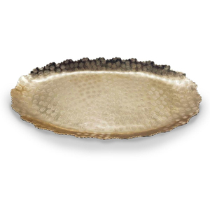 Bandeja de Servicio de Aperitivos Dorada de Latón de Gran Calidad, Utensilios de Cocina Hechos a Mano, Bandejas de Servicio de Alimentos y Bebidas para Mesa de Comedor con Asa - Product Image 2