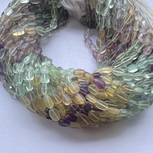 6mm 8mm 10mm naturel vert bleu Multi Fluorite lisse ovale perles de pierres précieuses brins fournisseur en gros vente en ligne Alibaba 2025 - Product Image 3