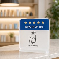 Support d'affichage NFC en acrylique transparent personnalisé, finition mate givrée, pour comptoir de vente au détail, réception d'hôtel