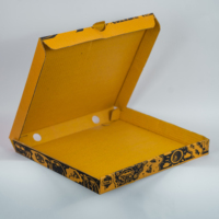 Boîte de papier ondulé kraft imprimé personnalisé écologique Emballage alimentaire à emporter jetable Carton de livraison de pizza recyclable