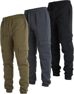 Pantalones Deportivos Ultra Performance para Hombre, Paquete de 3, 100% Algodón, Casuales, Cintura Media, Felpa, Estilo Cargo, con Bolsillos, Servicio OEM - Product Image 2