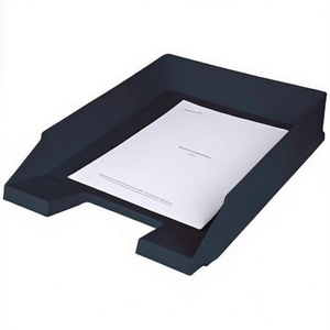 Bandeja para Cartas de Plástico Negra para Papel A4/C4, 67x254x347mm, con Asa Empotrada y Campo para Etiquetas, Marca HELIT, Paquete de 5 - Product Image 3