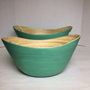 Cuencos de fruta de bambú hilado artesanal/cuencos de bambú para servir/cuencos de madera de bambú ligeros para comida ensaladeras de Bambo - Product Image 6