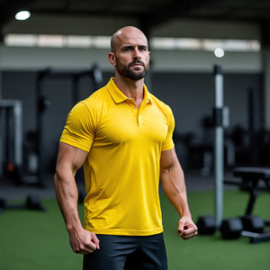 Culturismo Fitness Wear Polo Shirt Hombres Polo de manga corta de alta calidad Polo de entrenamiento de verano para hombres Polos para hombres - Product Image 1