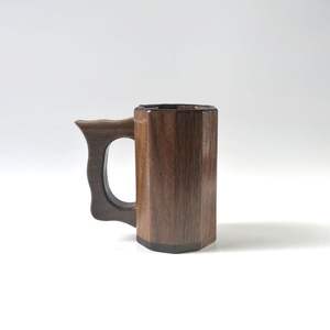STYLE LOGO SOLID <b>WOODEN</b> BEER VIKING <b>Tankard</b> Mugs with <b>Wooden</b> Solid Handle for Wine Coffee Bar Restaurants - Product Image 6