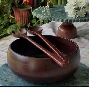 Tazón de Madera de Diseño Creativo para Servir, Forma de Cuenco, 8 Pulgadas, Ecológico, Duradero, para Fiestas, Ensaladas, Decoración del Hogar, Servir Aperitivos y Comida - Product Image 2