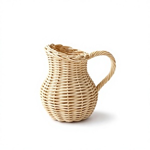 แจกันหวายทรงกลมงานฝีมือ4ชิ้น - Product Image 1