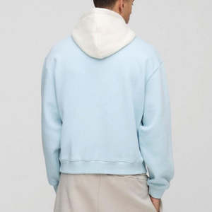 Venta al por mayor nueva otoño Colorblock hombres Sudadera con capucha personalizada pantalla impresa Sudadera con capucha cuadrada de gran tamaño - Product Image 2