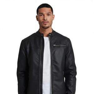 Chaqueta de Motero para Hombre, Cálida, de Cuero Genuino, Modelo Maverick |   Chaqueta Ligera de Invierno con Cierre de Cremallera y Forro Transpirable - Product Image 1