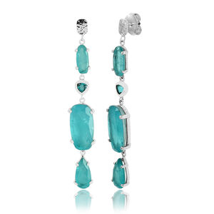 Pendiente de gota doble de cuarzo rosa de Plata de Ley 925 personalizado, joyería de alta calidad para regalo de fiesta, bonito para la fabricación de joyas - Product Image 6