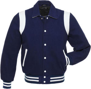 Wholesale Custom <b>Men's</b> High Street Letterman Varsity <b>Jacket</b> Winter Wool Shell with Embroidered <b>Letters</b> and Chenille Patches - Product Image 1