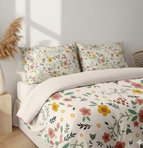 ชุดเครื่องนอนไมโครไฟเบอร์ทอ 3 ชิ้น ขนาดควีนไซส์ ลายเรขาคณิต ทนทานต่อการซีดจาง พร้อมปลอกหมอน - Product Image 1