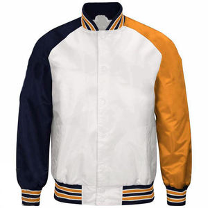 Fashion Street Clubwear Satin Varsity Jacket OEM Custom Bomber Baseball Jacket para hombres y mujeres con marca bordada - Product Image 4