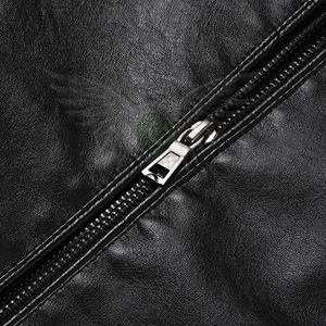 Vestes en cuir de mode respirantes pour hommes de haute qualité col à capuche avec fermeture éclair grande taille quantité minimale de commande bas pour la saison d'hiver - Product Image 5