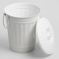 Poubelle en métal blanc galvanisé pour cuisine, maison, bureau, cantine, restaurant, intérieur, extérieur, stockage de déchets en provenance d'Inde