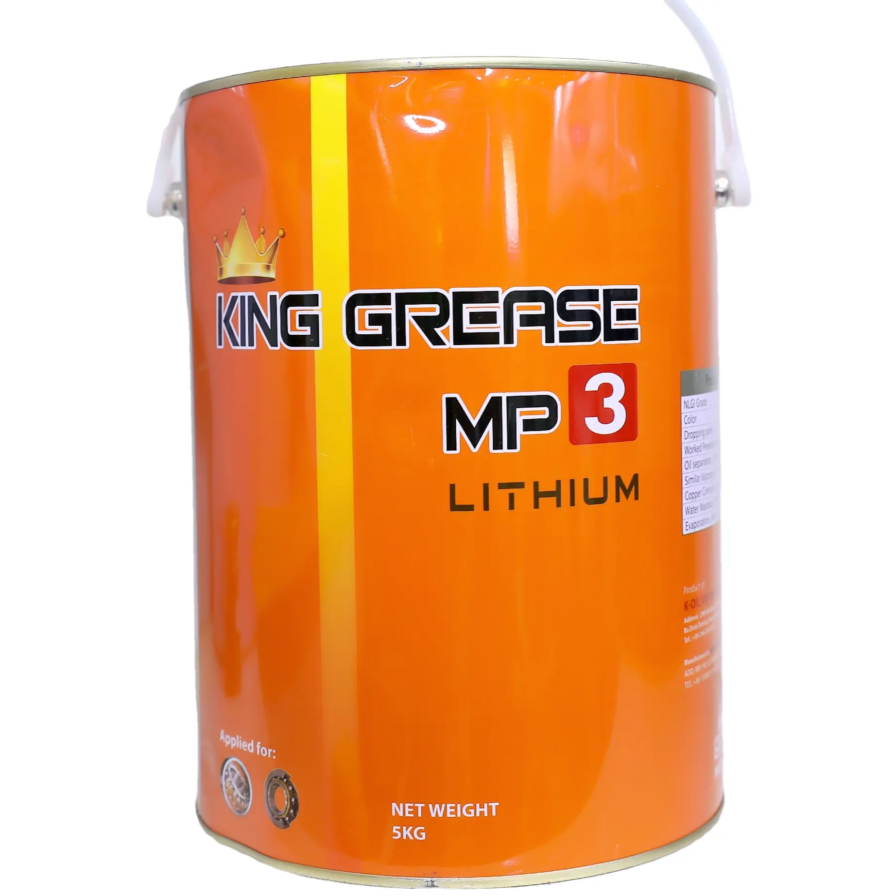 K-OIL KING GREASE Lithium MP3 fábrica no Vietnã, alta qualidade e preço barato para aplicações automotivas. Óleo graxa