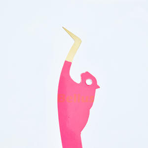 Pince à épiler d'extension de cils de ventilateur de Volume de précision pointe de fibre de 10mm avec poignée en diamant étiquetage personnalisé pince à cils pointue de botte mince - Product Image 3