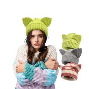 Venta al por mayor de productos de invierno, Gorros de protección frescos, gorros cálidos, gorro de punto para adultos, estilo básico, tres capas, súper cálido - Product Image 2