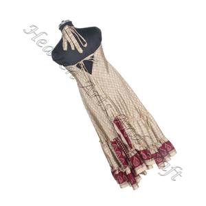 SD024 Saree / Sari / Shari vêtements indiens et pakistanais de l'Inde Hippy Boho indien fait à la main Vintage Sari robes en soie à la mode - Product Image 6