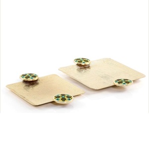 Plateau de service alimentaire de qualité supérieure, fait main, forme personnalisée, finition dorée, pour usage domestique, hôtelier, restaurant et traiteur. - Product Image 1