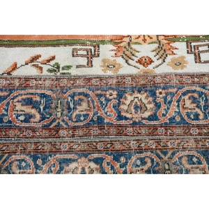 พรมวินเทจทรงกลม ขนาด 3.6x3.7 ฟุต (111x114 ซม.) สีฟ้าลายจุด พรมตุรกี - Product Image 5