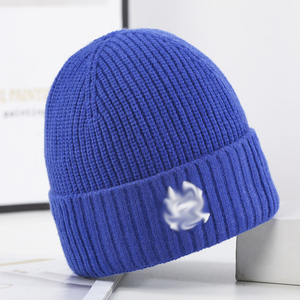 หมวกบีนนี่ฤดูหนาวสำหรับผู้ชายผู้หญิง, หมวกขนสัตว์100% ถักเรียบง่ายแฟชั่นกลางแจ้งให้ความอบอุ่นกันหนาวปัก3D ผู้ใหญ่ปรับแต่งได้ - Product Image 5