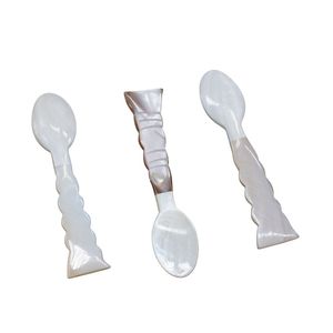 Cuillères en nacre blanche, cuillères à caviar haut de gamme, cuillères à dessert, cuillères à soupe de petite taille en gros, logo personnalisé acceptable - Product Image 1