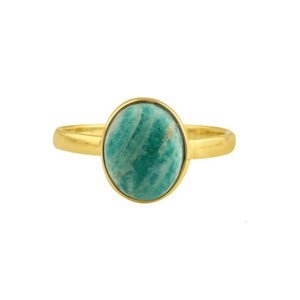 Anillo de Plata de Ley 925 de primera clase Unisex 10x14mm Ajuste de bisel ovalado con amazonita genuina joyería fina hecha a mano para mujer - Product Image 4