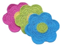 Sous-verres en crochet écologiques à motif floral, faits à la main en coton biologique, napperons de table, tapis de table personnalisés avec logo pour restaurants