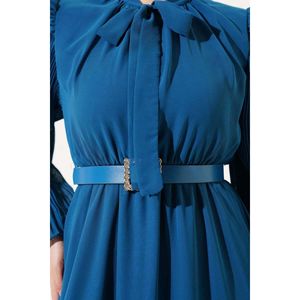 Robe à manches plissées Petrol - Product Image 3
