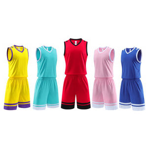 Ensemble de maillots de basket-ball unisexe sur mesure respirant grande taille 2026, modèle XS, logo imprimé par transfert thermique, 100 % polyester, vente en gros - Product Image 1