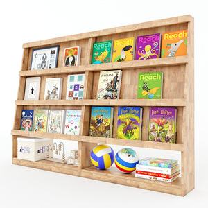 Estante de Exhibición para Jardín de Infancia KGS015 de Diseño Moderno en Madera de Caucho Natural, Belleza Natural para Decoración de Aulas - Product Image 1