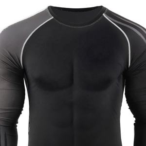 Customized Manufacture Men Rash Guard Wholesale Prices Plain-Fitness Men Rash Guard <b>Black</b> and Grey-Color Rash Guard - Product Image 4