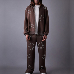 Custom Logo Men Women Fleece Tracksuit Unisex Plain Sports Cotton Jogger Sweat Suit Sweatpants and Hoodie Set - Product Image 2