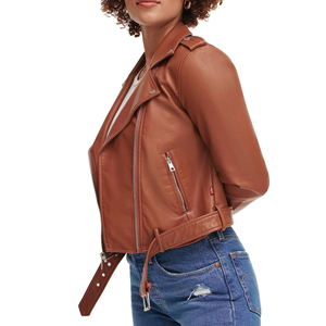 Chaqueta de cuero para mujer Western Fringe Cowgirl Biker Style Knitted Canvas Eco-Friendly Waterproof - Product Image 4