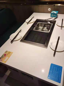 <span class=keywords><strong>Table</strong></span> à manger coréenne sans fumée pour hot pot <span class=keywords><strong>Barbecue</strong></span> Steamboat <span class=keywords><strong>Table</strong></span> moderne personnalisable ronde en marbre - Product Image 4