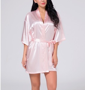 Vêtements de détente personnalisés OEM pour femmes, vêtements de nuit en satin soyeux à dentelle, vente en gros - Product Image 6