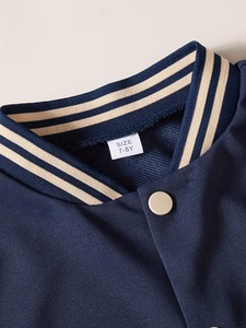 New Style Custom <b>Men's</b> Embroidered Plane Design Versity <b>Jacket</b> with Stand Collar <b>Canvas</b> Fabric Waterproof & Breathable Wholesale - Product Image 4