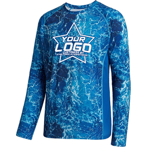 เสื้อตกปลาแห้งเร็วสำหรับผู้ชายเสื้อ UPF50สำหรับใส่ตกปลาป้องกันรังสียูวีพิมพ์ซับลิเมชันตามสั่ง - Product Image 5