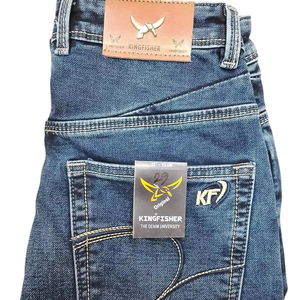 Nuevo estilo Washed Pure Denim Jeans Street Trend Retro Pantalones Slim Fit Straight-leg Jeans para hombres - Product Image 4