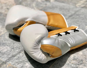 Guantes de boxeo Profesional Estilo mexicano Cordones Guantes de boxeo de cuero de vaca Equipos de boxeo profesionales Guantes de lucha al por mayor - Product Image 3