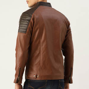 Venta caliente estilo único al por mayor tarifa chaqueta de cuero de los hombres de calidad superior impermeable chaqueta de cuero del motorista de los hombres - Product Image 3