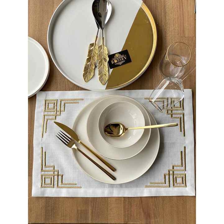 American Placemat Double Square Gold Set of 6