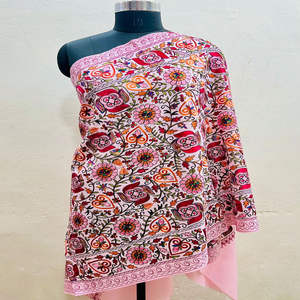 Pashmina de lujo FW Kashmiri Nalki bordado Jama chal Regal hecho a mano elegancia - Product Image 6