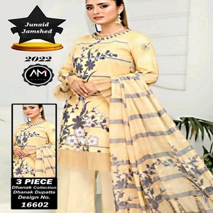 Master Copy Branded Pakistani Linen 3 piezas Salwar Kameez Impresión digital Cuello Bordado Elegante India-Pakistán Vestido - Product Image 1